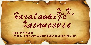 Haralampije Katančević vizit kartica